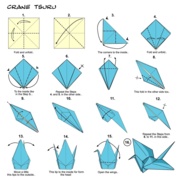 Instructions on folding an origami crane